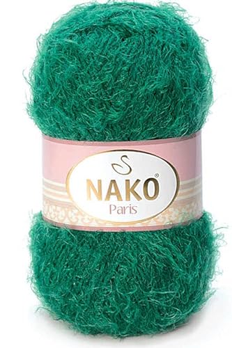 NAKO Paris, Strickgarn, Häkelgarn, Acryl, Schal, Wintermütze, Schal, Garn – 5 Knäuel (Kugel), 40 % Premium-Acryl – 60 % Polyamid, jeder Knäuel/Knäuel, 100 g, 268 Yds (3440) von Nako Paris