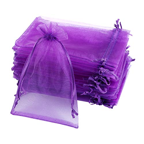 Naler 120 x Organzasäckchen Lila Organzabeutel Organza Schmuck Säckchen Geschenktüten für Verpackung, 10 x 15 cm von Naler