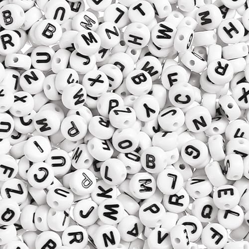 Naler 1200 Stück Buchstabenperlen 6 mm Rund Alphabet Spacer Perlen für Schmuck Basteln Naler 1200 Stück Buchstabenperlen 6 mm Rund Alphabet Spacer Perlen für Schmuck Basteln von Naler