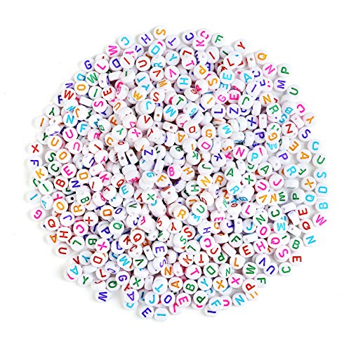 Naler 1200 Stück Buchstabenperlen 7 mm Rund Alphabet Beads Mehrfarbig Spacer Perlen für Schmuck Basteln Naler 1200 Stück Buchstabenperlen 7 mm Rund Alphabet Beads Mehrfarbig Spacer Perlen für Schmuck Basteln von Naler