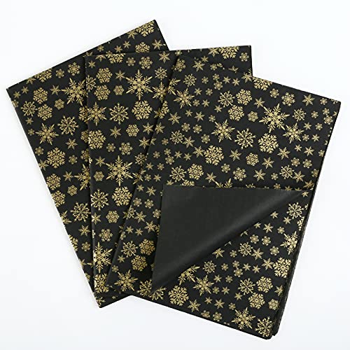 Naler 60 x Seidenpapier Schneeflocke Weihnachten Schwarze Geschenkpapier mit Schneeflocken Bastelpapier zum Befüllen Verpacken, 35 x 50 cm Naler 60 x Seidenpapier Schneeflocke Weihnachten Schwarze Geschenkpapier mit Schneeflocken Bastelpapier zum Befüllen Verpacken, 35 x 50 cm von Naler