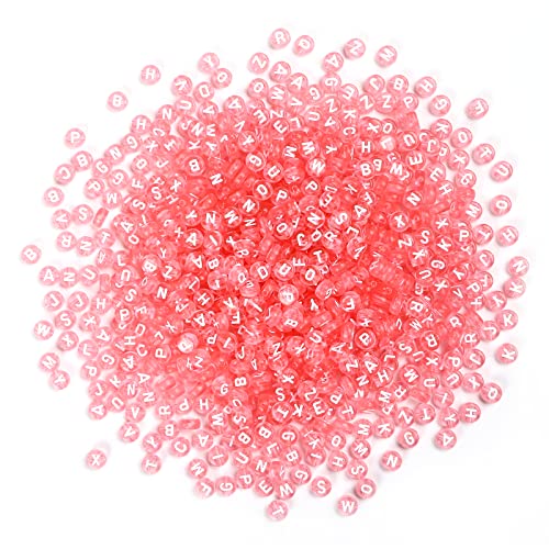 Naler 800 x Buchstabenperlen Rosa Perlen zum Basteln 6 mm Rund Alphabet Spacer Perlen für DIY Schmuck Armbänder Ketten Naler 800 x Buchstabenperlen Rosa Perlen zum Basteln 6 mm Rund Alphabet Spacer Perlen für DIY Schmuck Armbänder Ketten von Naler