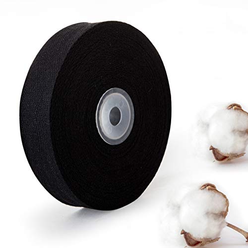 Naler Schrägband Baumwolle Schwarz Borte Texilband für Nähen Näharbeit, 2,5 cm x 15 M von Naler
