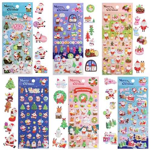 Naler Weinachtssticker 3D Weihnachten Sticker Weihnachtsaufkleber für Scrapbooking Wehinachtsgeschenk Dekoration, 6 Bogen Naler Weinachtssticker 3D Weihnachten Sticker Weihnachtsaufkleber für Scrapbooking Wehinachtsgeschenk Dekoration, 6 Bogen von Naler