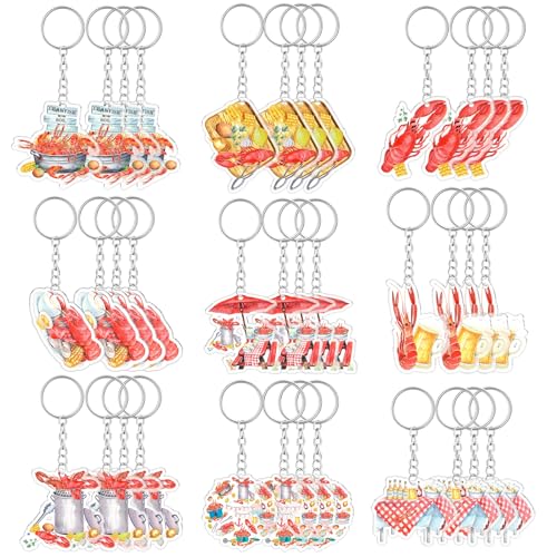 Namalu 36 Stück Hummer-Schlüsselanhänger, Großpackung für Krebse, Partyzubehör, 9 Stile, Acryl-Schlüsselanhänger, hängende Ornamente, Garnelen, Meeresfrüchte, Kochen, Partyzubehör für Frauen Namalu 36 Stück Hummer-Schlüsselanhänger, Großpackung für Krebse, Partyzubehör, 9 Stile, Acryl-Schlüsselanhänger, hängende Ornamente, Garnelen, Meeresfrüchte, Kochen, Partyzubehör für Frauen von Namalu