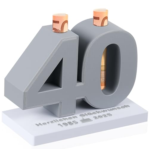 Namalu 40 Geburtstag Geschenk Männer und Frauen 3D Geldgeschenk Verpackung Deko für Freunde Familie Hochzeitstag Jubiläum Tischdeko 1985-2025 von Namalu