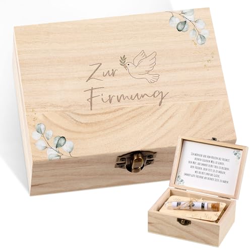 Namalu 4er Set Firmung Geldgeschenk Holzbox mit Eukalyptusblättern und Tauben Reagenzglas Holzsplitter Grußkarte und Raffia Gras Geldgeschenk Verpackung für Party Gäste Firmung Deko Namalu 4er Set Firmung Geldgeschenk Holzbox mit Eukalyptusblättern und Tauben Reagenzglas Holzsplitter Grußkarte und Raffia Gras Geldgeschenk Verpackung für Party Gäste Firmung Deko von Namalu