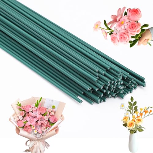 Blumendraht Grün 100 Stück (30CM Länge, 2mm Durchmesser) für Blumensträuße, Kränze und Bastelarbeiten von Namner
