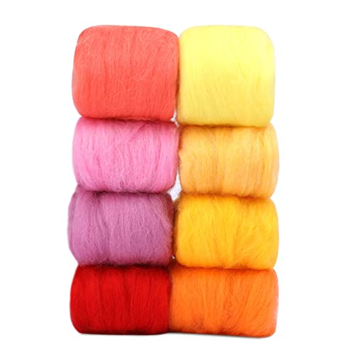 Namner Filzwolle Set, 80 g von 8 Farben, Wolle Roving für Trockenfilzen, Nadel Filz Zubehör Kit für Starter DIY Handwerk, Sommer Namner Filzwolle Set, 80 g von 8 Farben, Wolle Roving für Trockenfilzen, Nadel Filz Zubehör Kit für Starter DIY Handwerk, Sommer von Namner