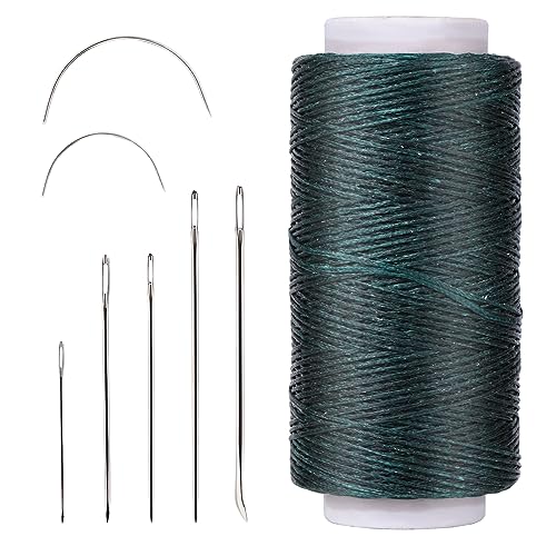 Namner Leder Faden, 150D Leder Wachsfaden150 m, Wohnung Ledergarn Gewachst, Buchbinden Garn, Ledernähgarn mit Ledernähnadeln für Lederhandwerk, Heimwerken und Reparieren von Lederartikeln, Dunkelgrün Namner Leder Faden, 150D Leder Wachsfaden150 m, Wohnung Ledergarn Gewachst, Buchbinden Garn, Ledernähgarn mit Ledernähnadeln für Lederhandwerk, Heimwerken und Reparieren von Lederartikeln, Dunkelgrün von Namner