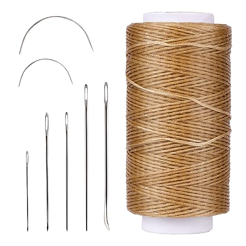 Namner Leder Faden, 150D Leder Wachsfaden150 m, Wohnung Ledergarn Gewachst, Buchbinden Garn, Ledernähgarn mit Ledernähnadeln für Lederhandwerk, Heimwerken und Reparieren von Lederartikeln, Khaki Namner Leder Faden, 150D Leder Wachsfaden150 m, Wohnung Ledergarn Gewachst, Buchbinden Garn, Ledernähgarn mit Ledernähnadeln für Lederhandwerk, Heimwerken und Reparieren von Lederartikeln, Khaki von Namner