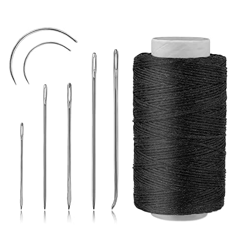 Namner Leder Faden, 150D Leder Wachsfaden150 m, Wohnung Ledergarn Gewachst, Buchbinden Garn, Ledernähgarn mit Ledernähnadeln für Lederhandwerk, Heimwerken und Reparieren von Lederartikeln, Schwarz Namner Leder Faden, 150D Leder Wachsfaden150 m, Wohnung Ledergarn Gewachst, Buchbinden Garn, Ledernähgarn mit Ledernähnadeln für Lederhandwerk, Heimwerken und Reparieren von Lederartikeln, Schwarz von Namner