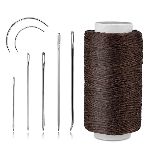 Namner Leder Faden, 150D Leder Wachsfaden150 m, Wohnung Ledergarn Gewachst, Buchbinden Garn, Ledernähgarn mit Ledernähnadeln für Lederhandwerk Lederartikel Reparieren, Dunkles kaffeebraun Namner Leder Faden, 150D Leder Wachsfaden150 m, Wohnung Ledergarn Gewachst, Buchbinden Garn, Ledernähgarn mit Ledernähnadeln für Lederhandwerk Lederartikel Reparieren, Dunkles kaffeebraun von Namner