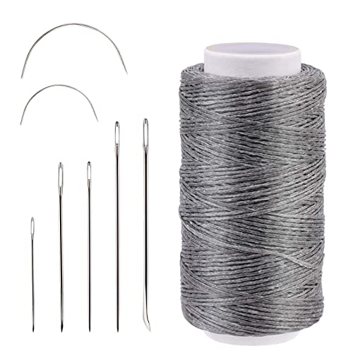 Namner Leder Faden, 150D Leder Wachsfaden150m, Wohnung Ledergarn Gewachst, Buchbinden Garn, Ledernähgarn mit Ledernähnadeln für Lederhandwerk, Heimwerken & Reparieren von Lederartikeln, Dunkelgrau Namner Leder Faden, 150D Leder Wachsfaden150m, Wohnung Ledergarn Gewachst, Buchbinden Garn, Ledernähgarn mit Ledernähnadeln für Lederhandwerk, Heimwerken & Reparieren von Lederartikeln, Dunkelgrau von Namner