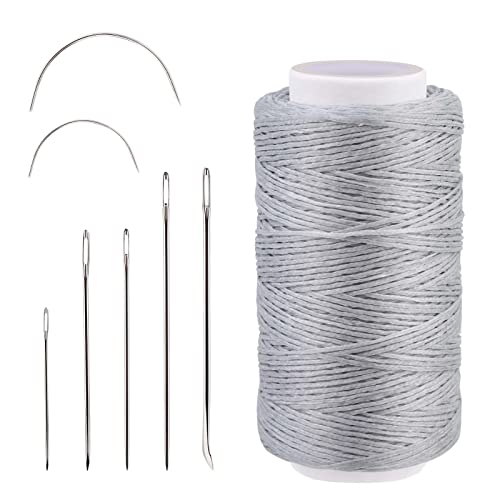 Namner Leder Faden, 150D Leder Wachsfaden150m, Wohnung Ledergarn Gewachst, Buchbinden Garn, Ledernähgarn mit Ledernähnadeln für Lederhandwerk, Heimwerken & Reparieren von Lederartikeln, Hellgrau Namner Leder Faden, 150D Leder Wachsfaden150m, Wohnung Ledergarn Gewachst, Buchbinden Garn, Ledernähgarn mit Ledernähnadeln für Lederhandwerk, Heimwerken & Reparieren von Lederartikeln, Hellgrau von Namner