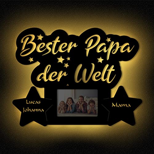 Bester Papa Led Holz Bilderrahmen Wand Deko beleuchtet Vatertagsgeschenk Vatertag Geschenk personalisiert mit Namen I Batteriebetrieb Bester Papa Led Holz Bilderrahmen Wand Deko beleuchtet Vatertagsgeschenk Vatertag Geschenk personalisiert mit Namen I Batteriebetrieb von Namofactur