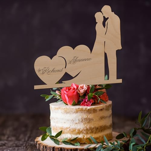 Personalisierbarer Holz Hochzeit Cake Topper - Kuchen Torten Deko mit Namen Hochzeitpaares - Perfekt zur Hochzeit/Hochzeitstorte Personalisierbarer Holz Hochzeit Cake Topper - Kuchen Torten Deko mit Namen Hochzeitpaares - Perfekt zur Hochzeit/Hochzeitstorte von Namofactur