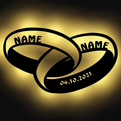 Personalisierte Hochzeitsgeschenke Standesamt für das Brautpaar mit Namen I Holz Geschenke zur Hochzeit & Verlobung originell Ideen mit Namen und Datum personalisierbar I Batteriebetrieben Personalisierte Hochzeitsgeschenke Standesamt für das Brautpaar mit Namen I Holz Geschenke zur Hochzeit & Verlobung originell Ideen mit Namen und Datum personalisierbar I Batteriebetrieben von Namofactur