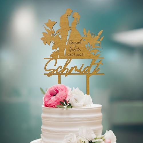 Personalisierter Cake Topper Hochzeit aus Holz | Individuelle Tortendeko mit Namen & Datum | Edler Tortenstecker für Hochzeits- & Jubiläumstorten | Handgefertigte Deko für Hochzeitstorte Personalisierter Cake Topper Hochzeit aus Holz | Individuelle Tortendeko mit Namen & Datum | Edler Tortenstecker für Hochzeits- & Jubiläumstorten | Handgefertigte Deko für Hochzeitstorte von Namofactur