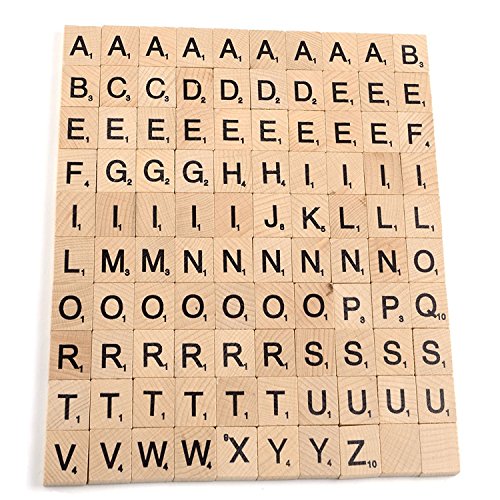 NAMVO 100PCS h?lzerne Fliesen Buchstaben Alphabet Zahl Handwerk Englisch W?rter Gro?Buchstaben gemischt von Namvo