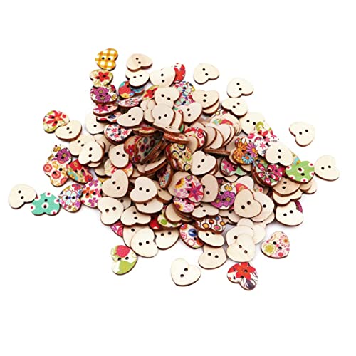 Namvo 200pcs mehrfarbige Herz geformte hölzerne Knöpfe Nähende Fertigkeit Scrapbooking Namvo 200pcs mehrfarbige Herz geformte hölzerne Knöpfe Nähende Fertigkeit Scrapbooking von Namvo