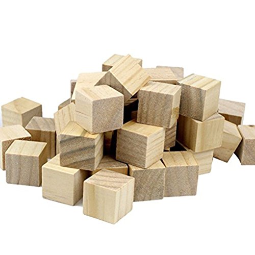 NAMVO 24PCS Hölzerne Würfel - 30mm- Holz quadratische Blöcke für Puzzlespiel-Herstellung, Fertigkeiten u. DIY Projekte von Namvo