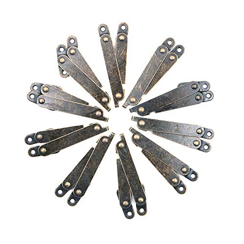 Namvo 10 Pcs antike Bronze Deckel Unterstützung Scharniere bleiben für Box Display Möbel Zubehör Schrank Tür Küche Schrank Scharniere 68x11mm von Namvo