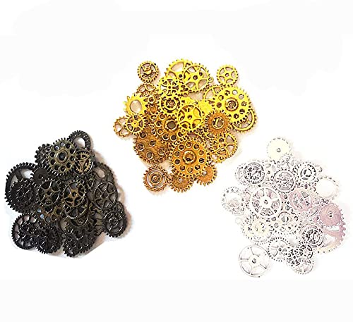 Namvo 150 g Bunte Vintage-Metallzahnräder Steampunk, Zahnräder und Zahnräder zur Schmuckherstellung, Charm-Uhrenrad für Schmuckherstellung, Basteln, Cosplay, Halloween-Dekoration Namvo 150 g Bunte Vintage-Metallzahnräder Steampunk, Zahnräder und Zahnräder zur Schmuckherstellung, Charm-Uhrenrad für Schmuckherstellung, Basteln, Cosplay, Halloween-Dekoration von Namvo