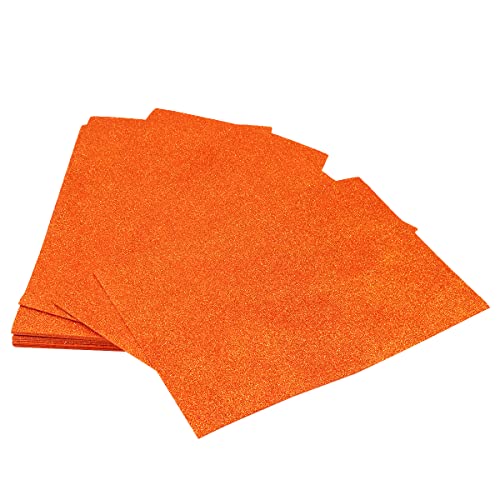 Namvo 20 Stück A4 Glitzerpapier Karton, Glitzer 250 g/m? Glitzer Farbkarton Papier Bastelkartenb?gen für DIY Basteldekoration Orange von Namvo