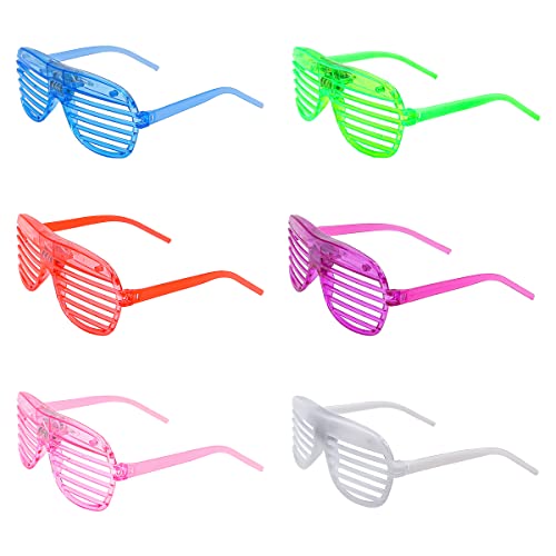 Namvo 6 Packungen Led Glow Brille Leuchtbrille Shutter Brille für Kinder Erwachsene Rave Party Set von Namvo