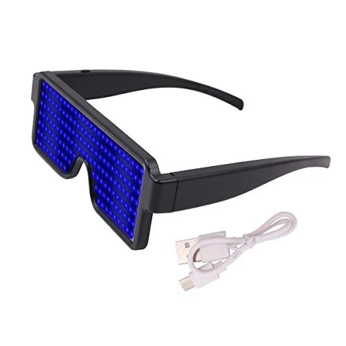 Namvo LED-Brille, USB-Ladebrille, wiederaufladbar, mit LED-Anzeige, für Nachtclub, Weihnachten, Geburtstagsfeierzubeh?r (Blau) von Namvo