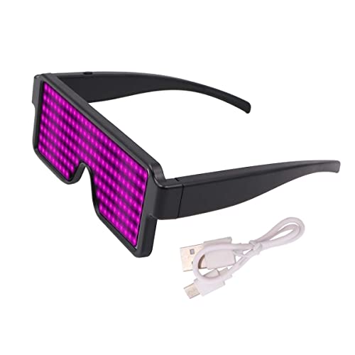 Namvo LED-Brille, USB-Ladebrille, wiederaufladbar, mit LED-Anzeige, für Nachtclub, Weihnachten, Geburtstagsfeierzubehör (Rosa) von Namvo