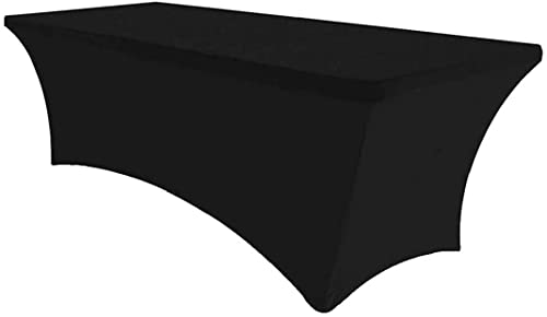 Namvo Stretch-Tischdecke, 152 cm, rechteckig, Spandex, 4-Wege-eng anliegend, elastisch, Tisch-Schutz für Klapptisch, Hochzeit, Bar, Bankett, Party von Namvo