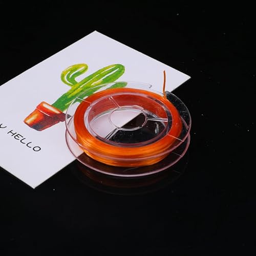 Namzi 0,8 mm flaches dehnbares Kristallschnur, Schnur für Schmuck-Armbänder und Perlenstickerei, 9,1 m, Orange von Namzi