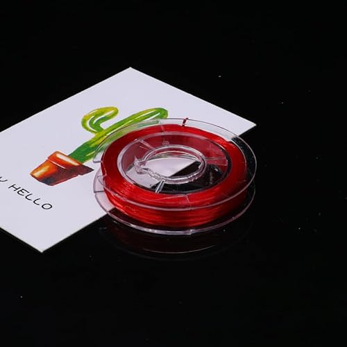 Namzi 0,8 mm flaches dehnbares Kristallschnur, Schnur für Schmuck-Armbänder und Perlenstickerei, 9,1 m, Rot Namzi 0,8 mm flaches dehnbares Kristallschnur, Schnur für Schmuck-Armbänder und Perlenstickerei, 9,1 m, Rot von Namzi
