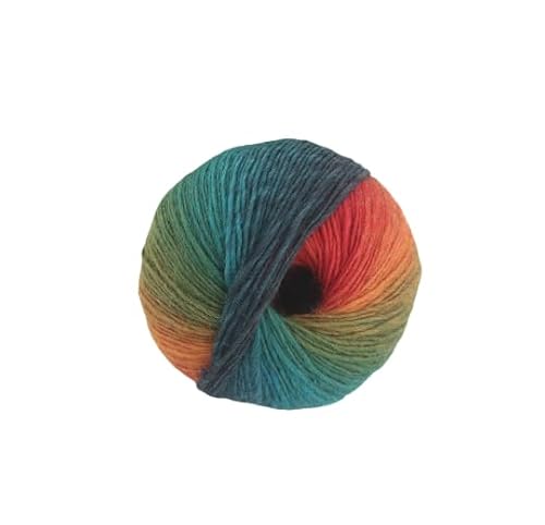 Namzi 1 Packung Regenbogen-Garn aus 100 % Wolle, Farbverlauf, mehrfarbiges Garn zum Häkeln, Stricken, Gesamtlänge 180 m × 1 (1,50 g × 1,50 g), J von Namzi