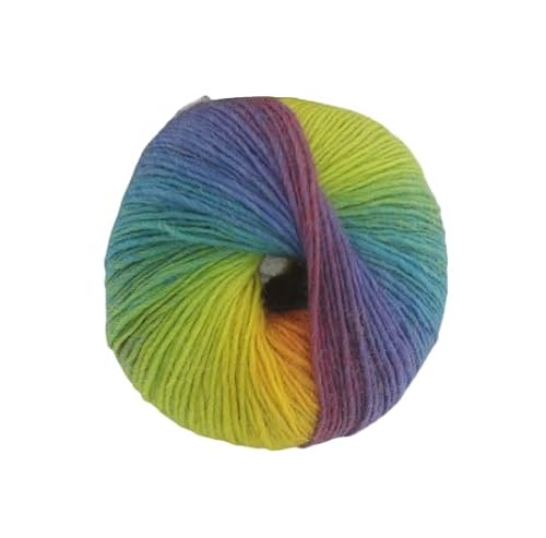 Namzi 1 Packung Regenbogen-Garn aus 100 % Wolle, Farbverlauf, mehrfarbiges Garn zum Häkeln, Stricken, Gesamtlänge 180 m × 1 (1,50 g × 1,50 g), K von Namzi