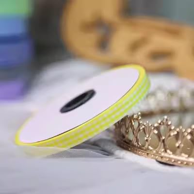 Namzi 1 Rolle gelbes Band, karierte Bänder zum Basteln, dekoratives Bastelband für Geschenke, DIY-Projekte von Namzi