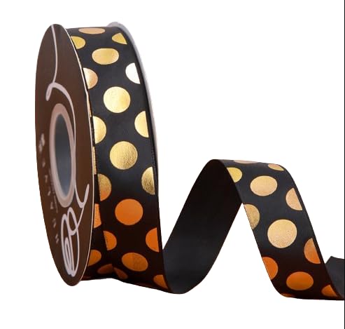 Namzi 1 Rolle schwarzes Band Goldfolie Polka Dot Wrapping, dekoratives Bastelband für Geschenke DIY Projekte Namzi 1 Rolle schwarzes Band Goldfolie Polka Dot Wrapping, dekoratives Bastelband für Geschenke DIY Projekte von Namzi