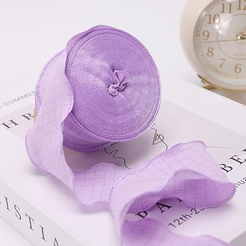 Namzi 1 Rolle violettes Band, gerüschte Volantbänder, dekoratives Handwerk für Geschenke, DIY-Projekte von Namzi