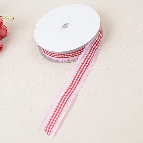 Namzi 1 Rolle weinrotes Band, transparente karierte Bänder, dekoratives Handwerk für Geschenke, DIY-Projekte, saisonale Dekoration von Namzi