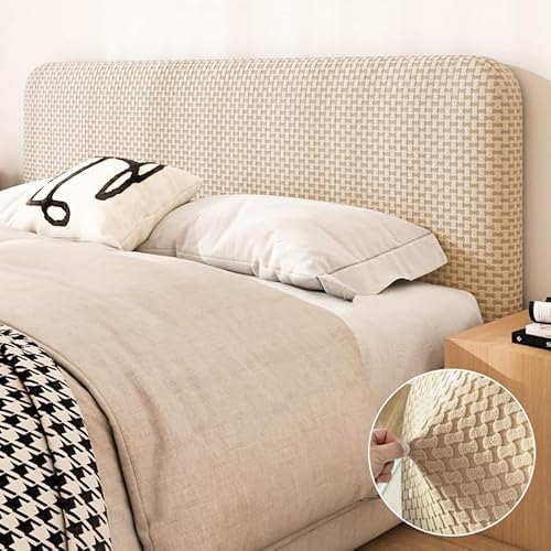 Namzi 1 Schlafzimmer-Dekoration, abnehmbarer Kopfbedeckung, gestrickter Plüschstoff, elastische Kopfbedeckung, Schutzhülle, 1,5 m lang (hellgelb) von Namzi