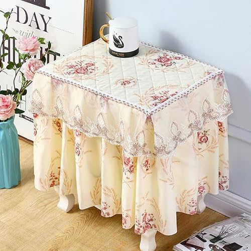 Namzi 1 Stück Nachttischabdeckung, rutschfest, staubdicht, für Schlafzimmer, Nachttisch, europäischer Stil, Stoffkante, Staubschutz, Stoff, 55 x 40 x 40 cm (Stil 7) von Namzi