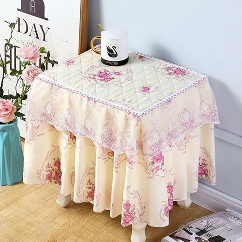 Namzi 1 x Nachttischabdeckung, rutschfest, staubdicht, für Schlafzimmer, Nachttisch, europäischer Stil, Stoffkante, Staubschutz, Stoff, 45 x 40 x 40 cm (Stil 6) von Namzi