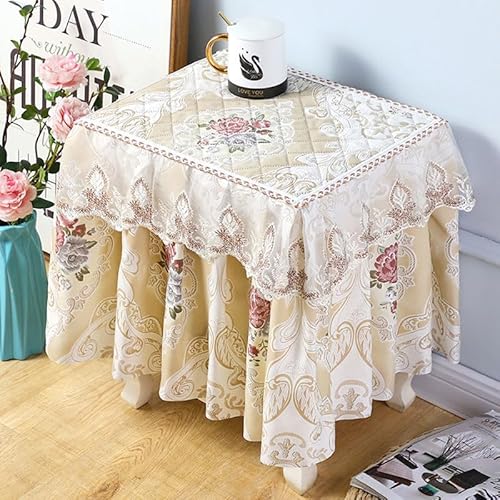 Namzi 1 x Nachttischdecke, rutschfest, staubdicht, für Schlafzimmer, Nachttisch, europäischer Stil, Stoffkante, Staubschutz, Stoff, 55 x 50 x 40 cm (Stil 8) von Namzi