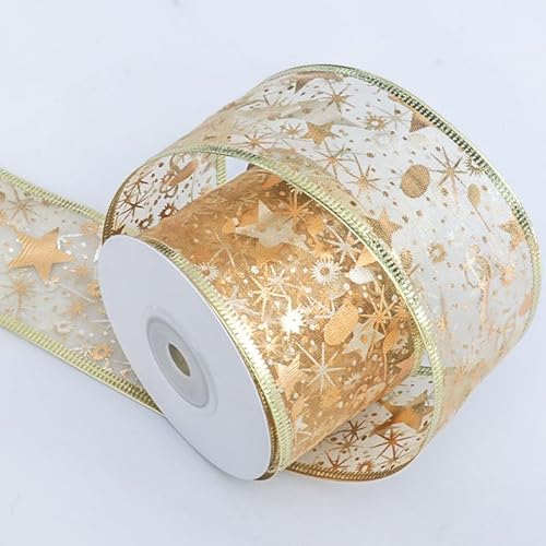 Namzi 10 Rollen beigefarbenes Band, Goldfolien-Polyester-Geschenkband zum Basteln, dekoratives Satin-inspiriert, für Geschenkverpackungen, DIY Namzi 10 Rollen beigefarbenes Band, Goldfolien-Polyester-Geschenkband zum Basteln, dekoratives Satin-inspiriert, für Geschenkverpackungen, DIY von Namzi