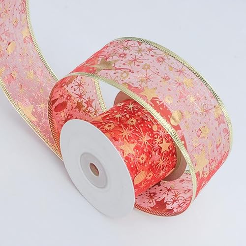 Namzi 10 Rollen rotes Band, Goldfolie, Polyester-Geschenkband zum Basteln, dekoratives Satin-inspiriert, für Geschenkverpackungen, DIY Namzi 10 Rollen rotes Band, Goldfolie, Polyester-Geschenkband zum Basteln, dekoratives Satin-inspiriert, für Geschenkverpackungen, DIY von Namzi
