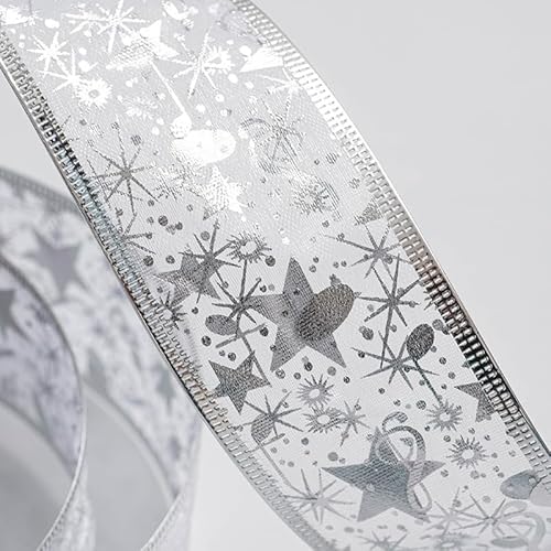 Namzi 10 Rollen weißes Band, Goldfolie, Polyester-Geschenkband zum Basteln, dekoratives Satin-inspiriert, für Geschenkverpackungen, DIY von Namzi