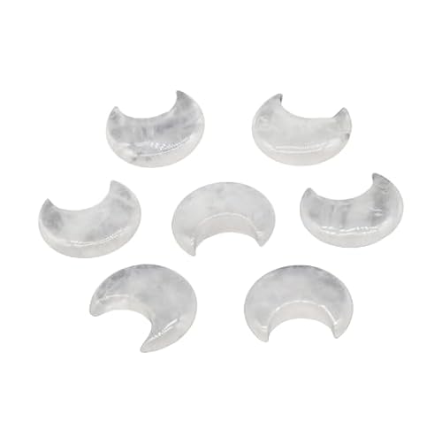 Namzi 10 Stück 30 mm weißer Naturstein, halbmondförmig, DIY, nicht perforiert, handgefertigtes Schmuckzubehör, Bonsai-Dekoration von Namzi