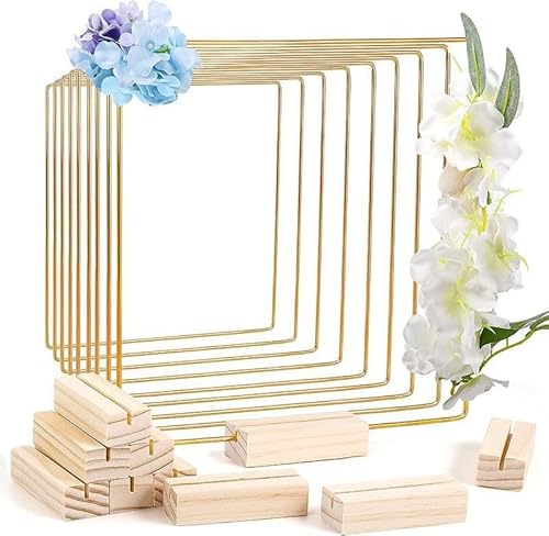 Namzi 10 Stück quadratische Metall-Blumenreifen in der Mitte mit vertikalem Blumenkranz, Schreibtisch-Spitze, Metallring, verwendet für Handwerk, Hochzeiten, Weihnachten, Geburtstagsdekoration (Gold) Namzi 10 Stück quadratische Metall-Blumenreifen in der Mitte mit vertikalem Blumenkranz, Schreibtisch-Spitze, Metallring, verwendet für Handwerk, Hochzeiten, Weihnachten, Geburtstagsdekoration (Gold) von Namzi